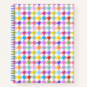 Houndstooth Multicolor+White Pattern Notitieboek (Voorkant)