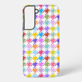 Houndstooth Multicolor+White Pattern Samsung Galaxy Hoesje (Achterkant)