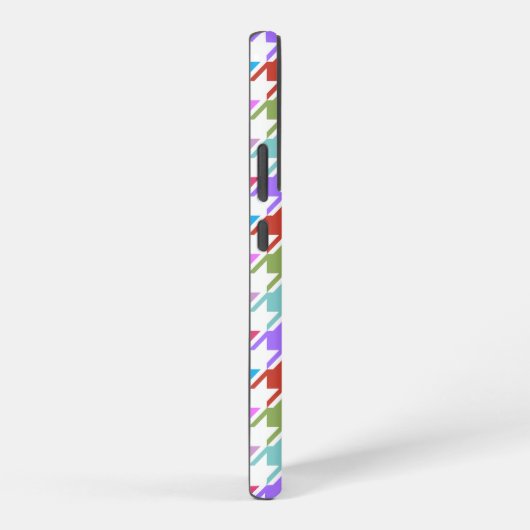 Houndstooth Multicolor+White Pattern Samsung Galaxy Hoesje (Rechterkant)