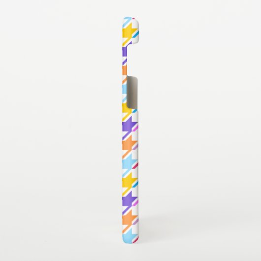 Houndstooth Multicolor+White Pattern Samsung Galaxy Hoesje (Linkerkant)