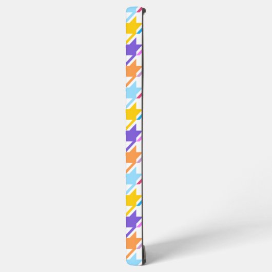 Houndstooth Multicolor+White Pattern Samsung Galaxy Hoesje (Linkerkant)