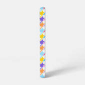 Houndstooth Multicolor+White Pattern Samsung Galaxy Hoesje (Linkerkant)