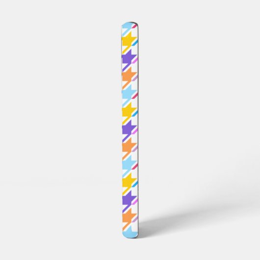 Houndstooth Multicolor+White Pattern Samsung Galaxy Hoesje (Linkerkant)