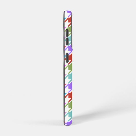 Houndstooth Multicolor+White Pattern Samsung Galaxy Hoesje (Rechterkant)