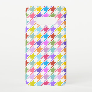 Houndstooth Multicolor+White Pattern Samsung Galaxy S10E Hoesje