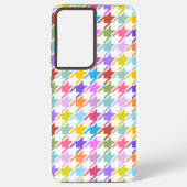 Houndstooth Multicolor+White Pattern Samsung Galaxy Hoesje (Achterkant)