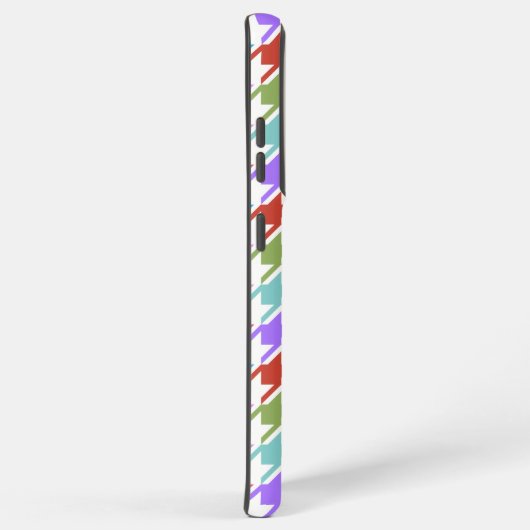 Houndstooth Multicolor+White Pattern Samsung Galaxy Hoesje (Rechterkant)