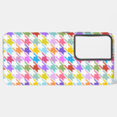 Houndstooth Multicolor+White Pattern Samsung Galaxy Hoesje (Achterkant horizontaal)