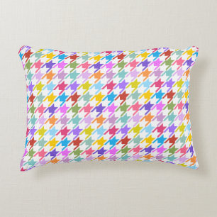 Houndstooth Multicolor+White RPT Pattern Accent Kussen