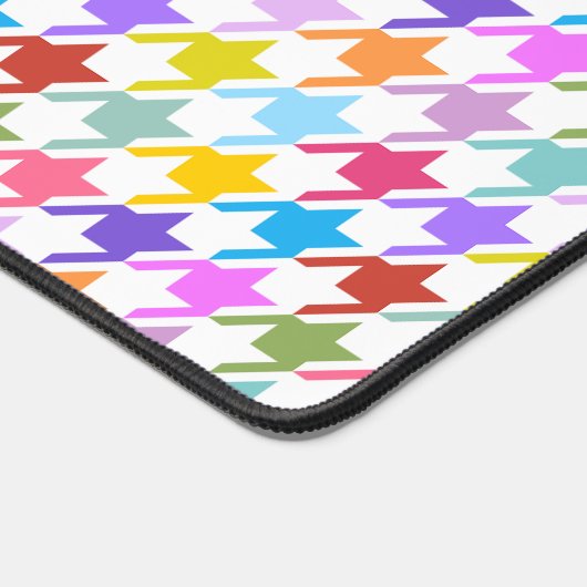 Houndstooth Multicolor+White RPT Pattern Bureaumat (Hoek)
