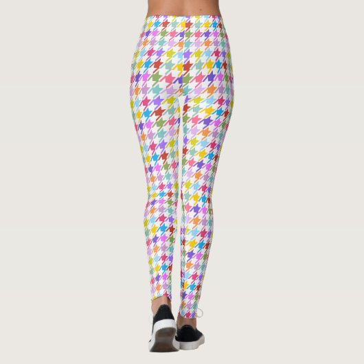 Houndstooth Multicolor+White RPT Pattern Leggings (Achterkant)
