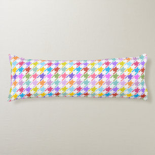 Houndstooth Multicolor+White RPT Pattern Lichaamskussen