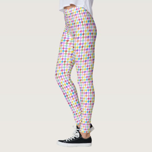 Houndstooth Multicolor+White SML Pattern Leggings (Links)