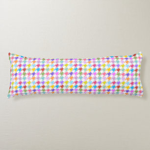 Houndstooth Multicolor+White SML Pattern Lichaamskussen