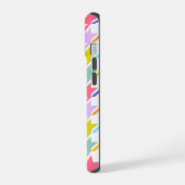 Houndstooth Multicolor+Wit Groot Patroon iPhone 15 Case (Linkerkant)