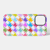 Houndstooth Multicolor+Wit Groot Patroon iPhone Hoesje (Achterkant horizontaal)