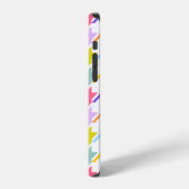 Houndstooth Multicolor+Wit Groot Patroon iPhone Hoesje (Linkerkant)