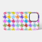 Houndstooth Multicolor+Wit Groot Patroon iPhone Hoesje (Achterkant horizontaal)