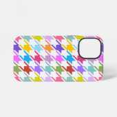 Houndstooth Multicolor+Wit Groot Patroon iPhone Hoesje (Achterkant horizontaal)
