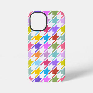 Houndstooth Multicolor+Wit Groot Patroon iPhone 12 Mini Hoesje