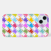 Houndstooth Multicolor+Wit Groot Patroon iPhone Hoesje (Achterkant horizontaal)