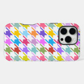Houndstooth Multicolor+Wit Groot Patroon iPhone Hoesje (Achterkant horizontaal)