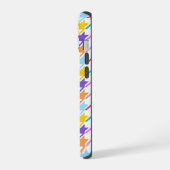 Houndstooth multicolor+wit patroon iPhone 15 case (Linkerkant)