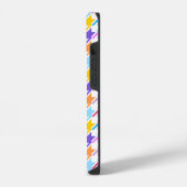 Houndstooth Multicolor+Wit Patroon iPhone Hoesje (Linkerkant)