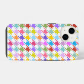 Houndstooth Multicolor+Wit Patroon iPhone Hoesje (Achterkant horizontaal)