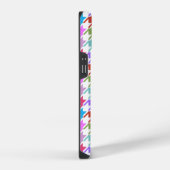 Houndstooth Multicolor+Wit Patroon iPhone Hoesje (Rechterkant)