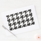 Houndstooth naadloos grijs, zwart-wit patroon rechthoekige sticker (Envelop)