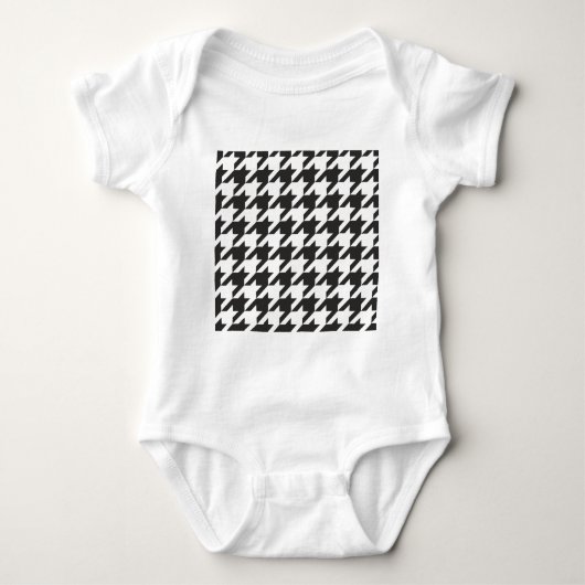Houndstooth naadloos grijs, zwart-wit patroon romper (Voorkant)