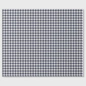 Houndstooth Navy Blue Wrapping Paper Cadeaupapier (Vlak)