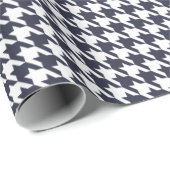 Houndstooth Navy Blue Wrapping Paper Cadeaupapier (Rol Hoek)