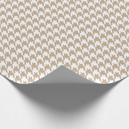Houndstooth Nougat Brown Wrapping Paper Cadeaupapier (Hoek)
