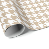 Houndstooth Nougat Brown Wrapping Paper Cadeaupapier (Rol Hoek)