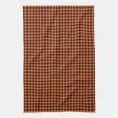 Houndstooth Oranje en zwart Theedoek (Verticaal)