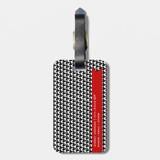 Houndstooth Owl met zonnebrillen Bagagelabel (Achterkant verticaal)