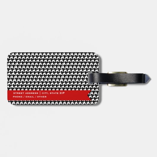 Houndstooth Owl met zonnebrillen Bagagelabel (Achterkant horizontaal)