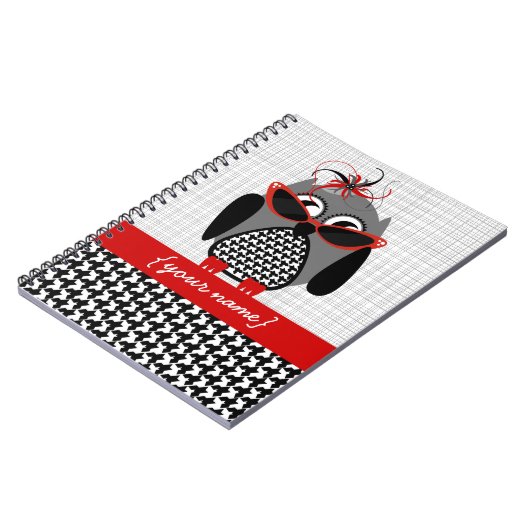 Houndstooth Owl - Persoonlijke laptop Notitieboek (Linkerzijde)