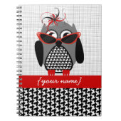 Houndstooth Owl - Persoonlijke laptop Notitieboek (Voorkant)