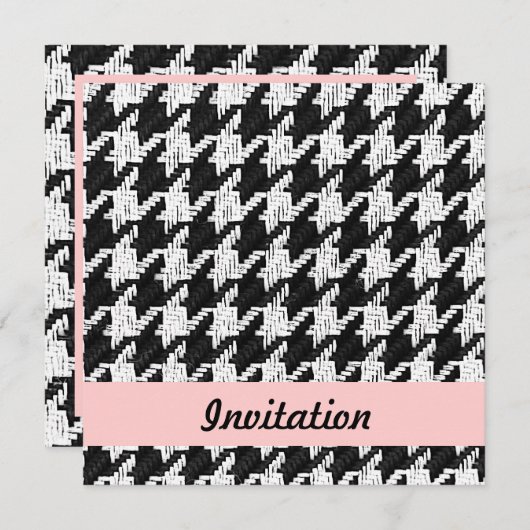 Houndstooth party call sjabloon kaart (Voorkant / Achterkant)