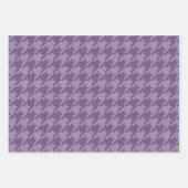 Houndstooth-patroon in paarse en gele kleur inpakpapier vel (Voorkant 3)