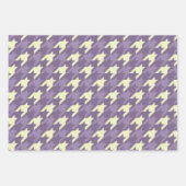 Houndstooth-patroon in paarse en gele kleur inpakpapier vel (Voorkant 2)