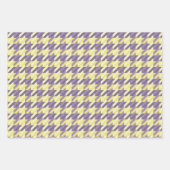 Houndstooth-patroon in paarse en gele kleur inpakpapier vel (Voorkant)
