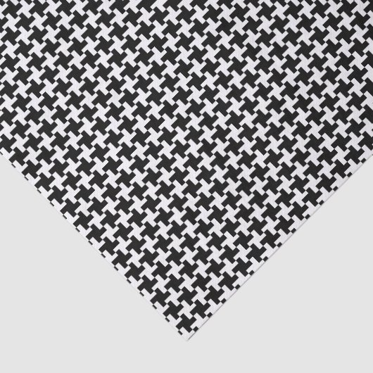  Houndstooth Patroon in Zwart & Wit Tissuepapier (Detail)