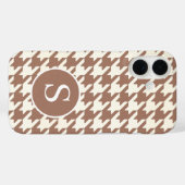 Houndstooth Patroon Mocha Mousse en wit Case-Mate iPhone Case (Achterkant (horizontaal))