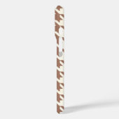 Houndstooth Patroon Mocha Mousse en wit Case-Mate iPhone Case (Achterkant / Links)