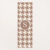 Houndstooth Patroon Mocha Mousse en wit Yogamat (Voorkant)