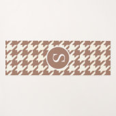Houndstooth Patroon Mocha Mousse en wit Yogamat (Voorkant (horizontaal))